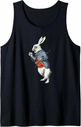 Alice Wonderland White Rabbit Pocket Watch Tank Top
