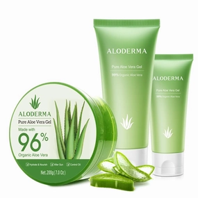 All Purpose Aloe Vera Gels Set - 4 Pack - 200g Aloe Vera Gel, 114g Aloe Vera Gel x 2pcs & 45g Aloe Vera Gel Travel Size