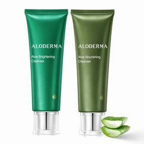 Aloderma Aloe Cleanser Set, 2 Pieces - Nourishing Cleanser, Brightening Cleanser