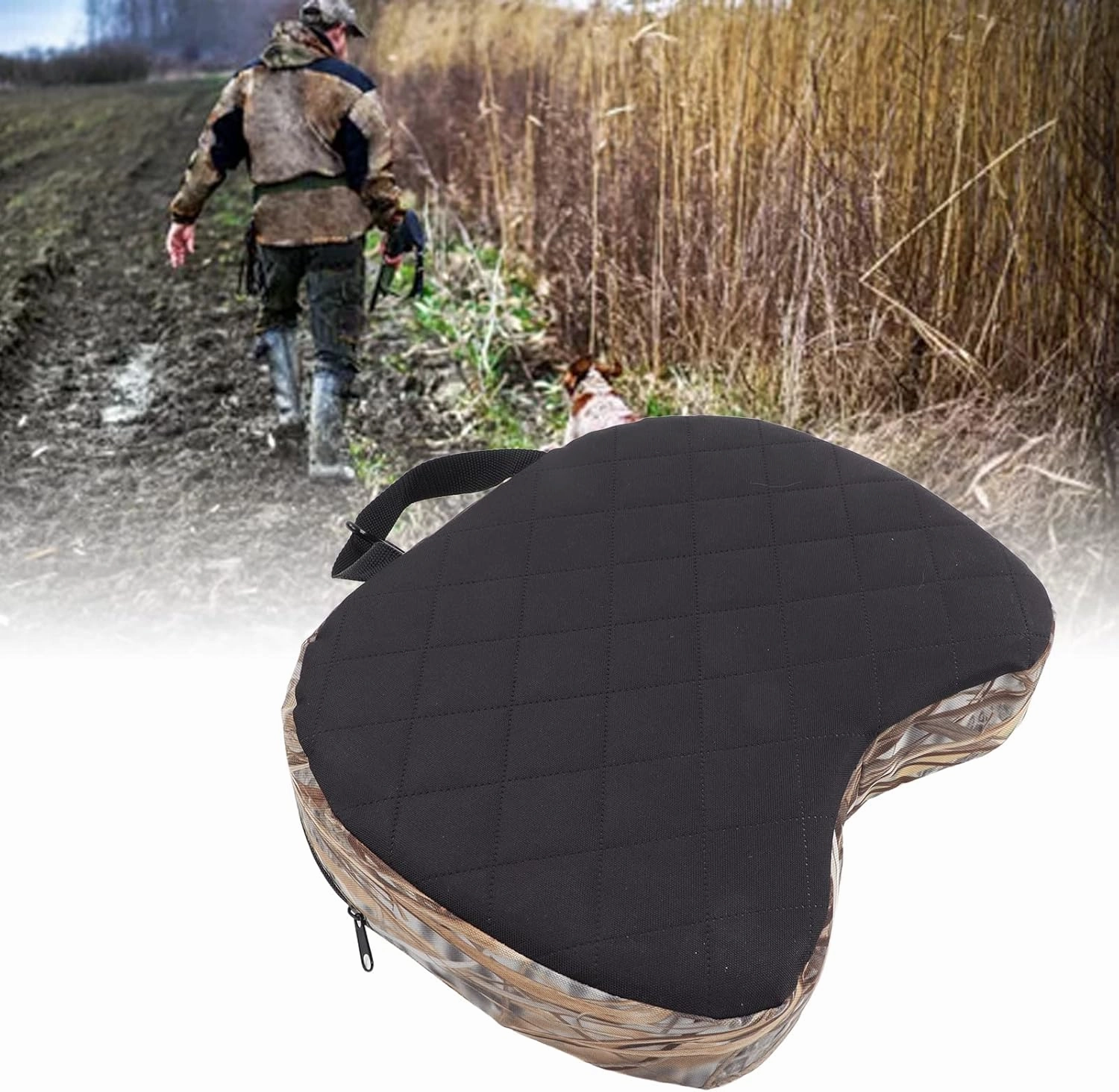 Alomejor Outdoor Sitting Pad, Multi Functional Foam Padded Hunting Seat Cushion Dustproof Zipper for Picnic