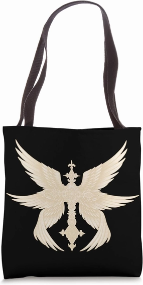 Alt Goth Emo Biblically Accurate Cross Archangel Wings Tote Bag