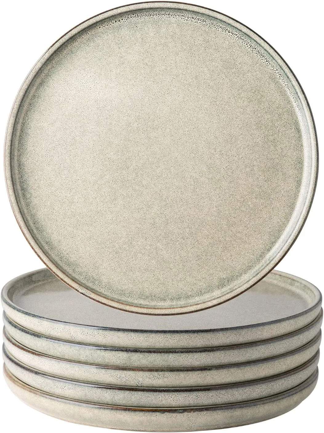AmorArc Dinner Plates Set of 6, 10.5 Inch Reactive Glaze Ceramic Plates Set, Microwave, Dishwasher Safe, Scratch Resistant, Modern Large Dinnerware Dishes Set Kitchen Stoneware Plates