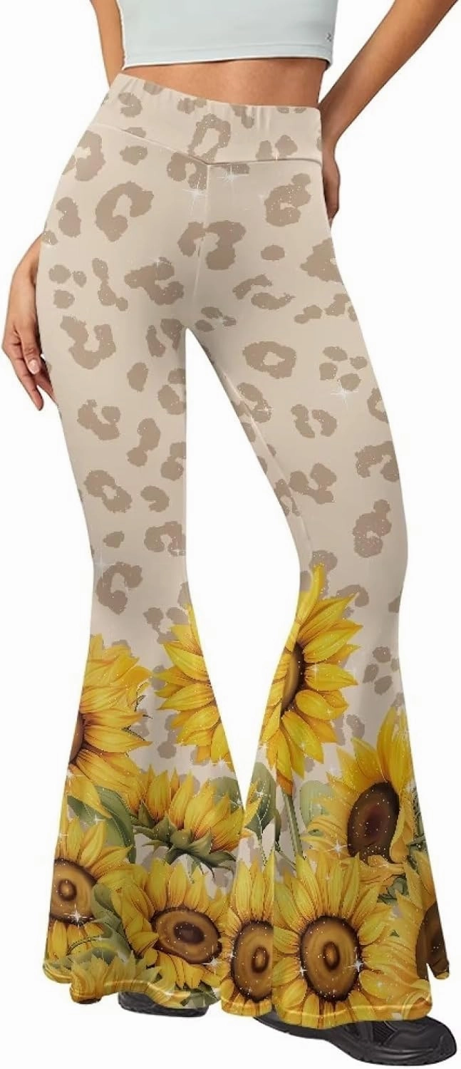Amzbeauty Yoga Pants Women Flare Bell Bottom Breathable Soft Yoga Pants