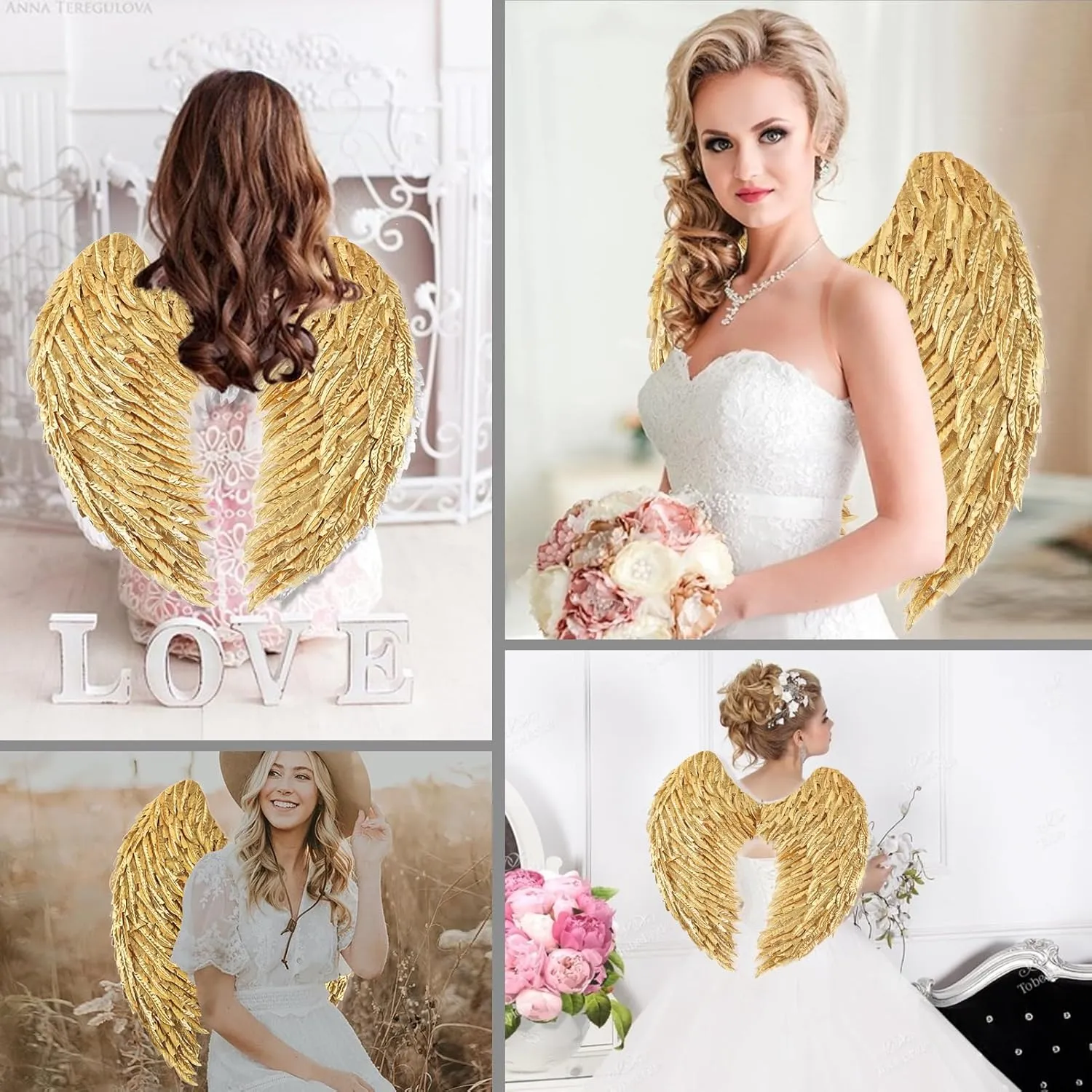 Angel Wings Costume Accessories - Realistic Wings for Adults, Lightweight Adjustable Fairy Wings for Halloween