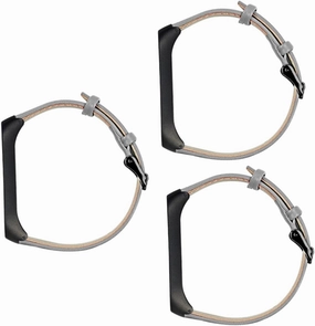 Angoily 3pcs Stainless Steel Watch Strap for Grey Leather Band Black Frame Replacement Bracelet for Comfortable Wear for Him