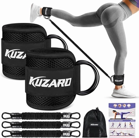 Ankle Resistance Bands with Cuffs for Working Out, Resistance Bands for Women, Exercise Bands for Leg and Glute, Booty Workout Equipment for Kickbacks, Butt and Hip Training, Ankle Weights Bands Set