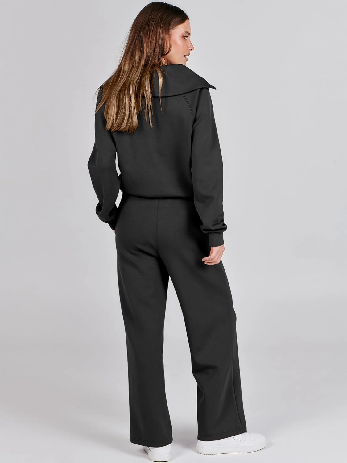 ANRABESS Women 2 Piece Outfits Sweatsuit Oversized Sweatshirt Sweatpants Tracksuit Sweat Lounge Matching Set 2025 Fall Trendy