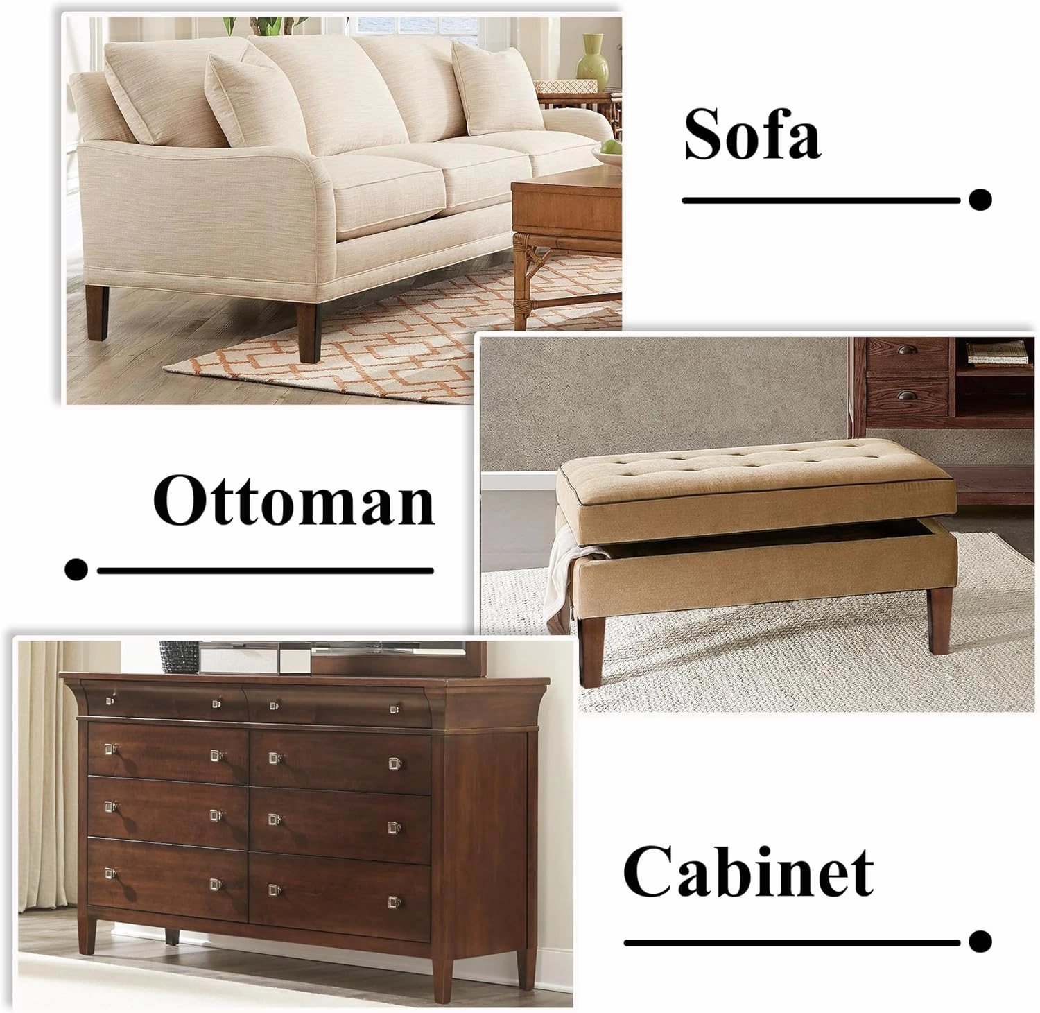 AORYVIC Wood Furniture Legs 8 inch Sofa Legs Set of 4 Square Replacement Legs Brown for MCM Ottoman Armchair Recliner Coffee Table Dresser