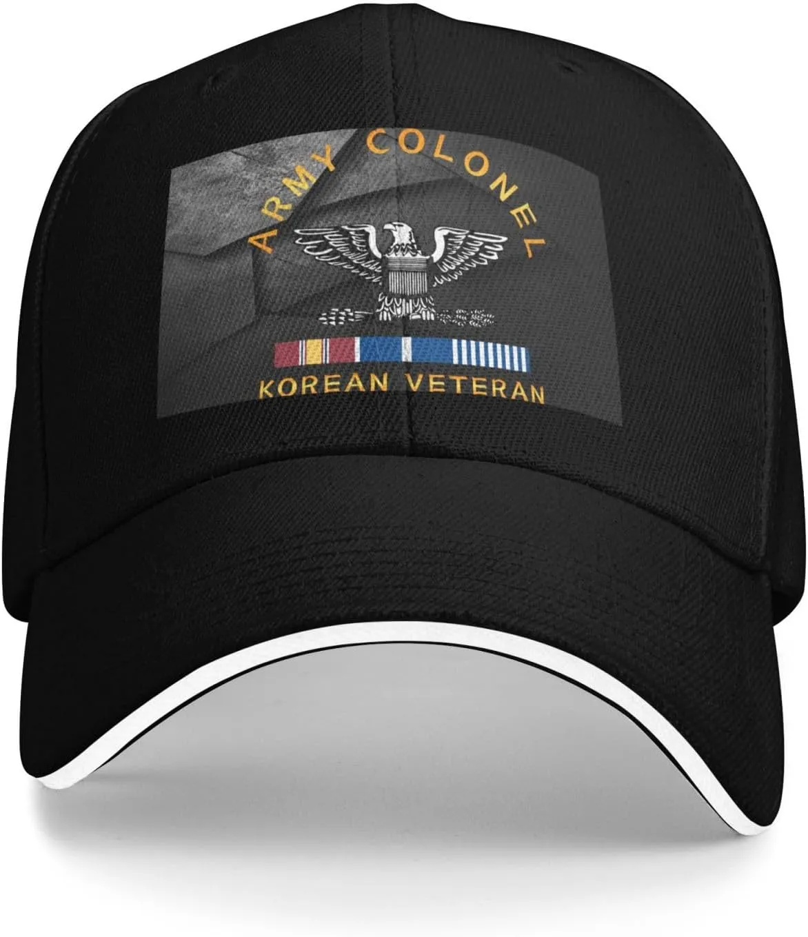 Army Colonel Korean Veteran Airflow Sandwich Baseball Cap - Adjustable for Men and Women Comfortable Dad Hat Black52