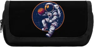 Astronaut Slam Dunk Basketball Space Pencil Case Portable Pencil Pouch Pen Bag Large Capacity Stationery Bag for Home Office