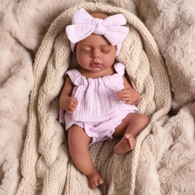 BABESIDE Black Baby Doll Girl Lucy – 12 Inch Realistic African American Newborn Doll with Soft Body, Clothes & Accessories, Gift for Kids Age 3 , Pretend Play & Collection