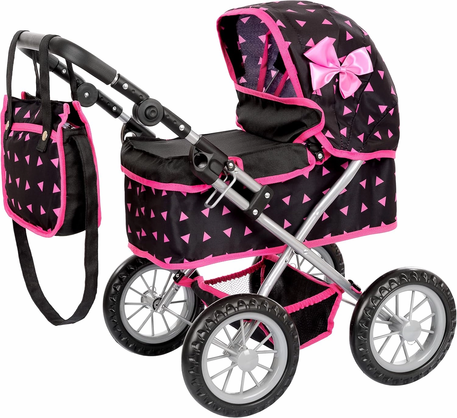 Baby Doll Stroller | Baby Doll Pram | Baby Doll Carriage - Stroller for Baby Dolls with Adjustable Handle (12.99-24.80 inches) | Babydoll Reborn Strollers | Model KP0261R