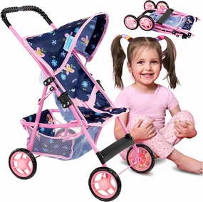 Baby Doll Stroller | Pram for Girls | Umbrella Stroller for Kids - Lightweight Play Carriage for Toddler Ages 2  Years | Baby Doll Accessories with Storage | 22.05-Inch Handle Height, Model KP0280I