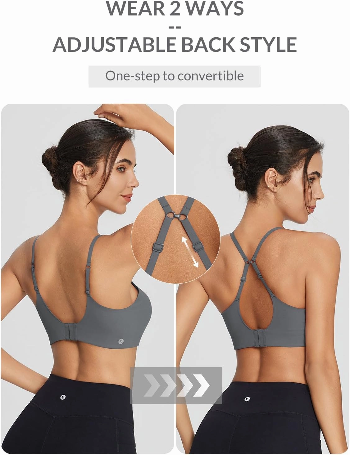 baleaf Sweatleaf Adjustable Sports Bras for Women, Padded Racerback Yoga Bra, High Impact Molded Cup Workout Bra