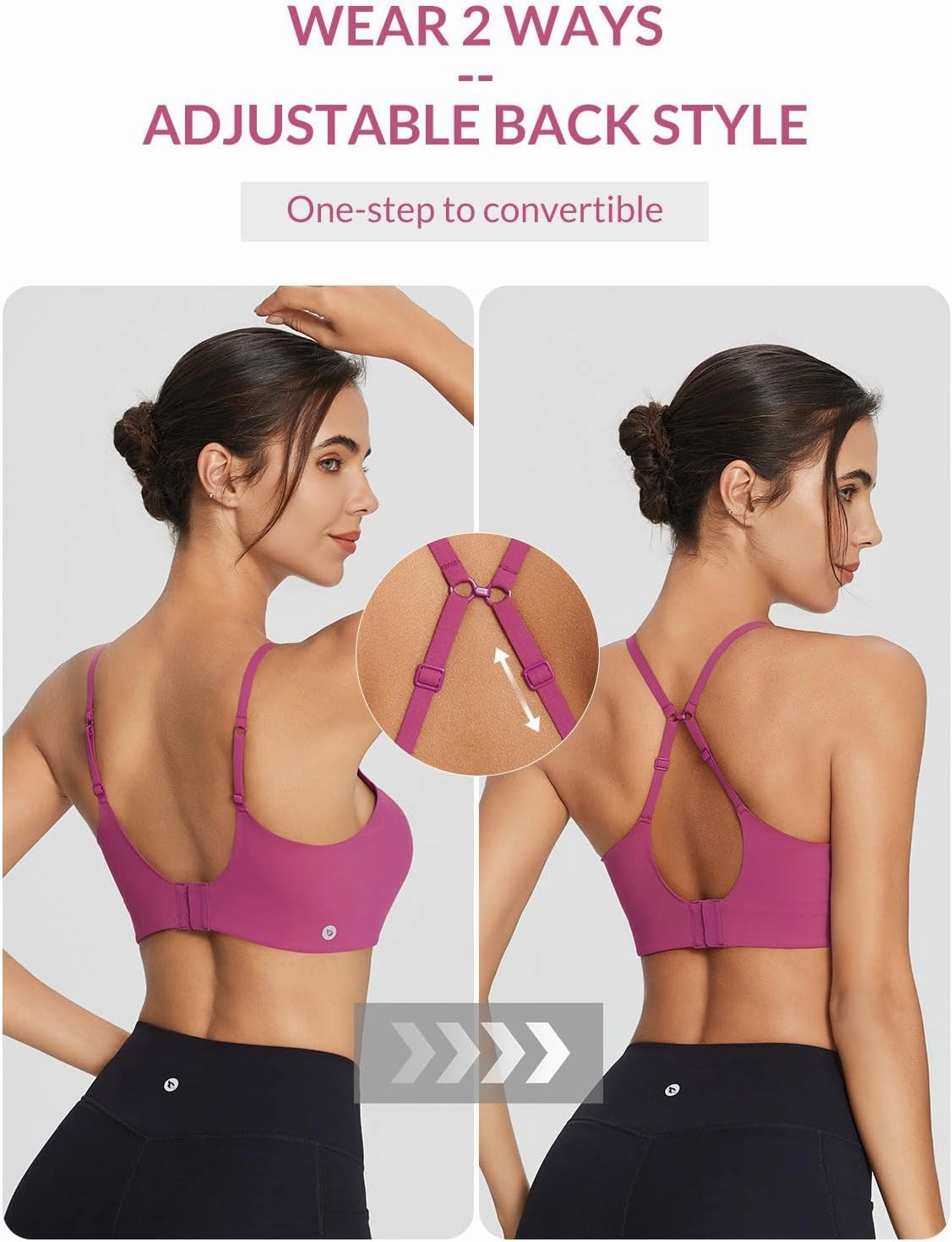 baleaf Sweatleaf Adjustable Sports Bras for Women, Padded Racerback Yoga Bra, High Impact Molded Cup Workout Bra