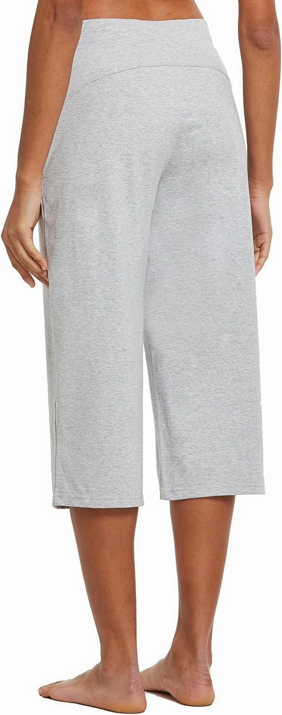 baleaf Women's Capris Yoga Cotton Wide Leg Casual Summer Capri Sweatpants Loose Lounge Workout Crop Pants Pockets