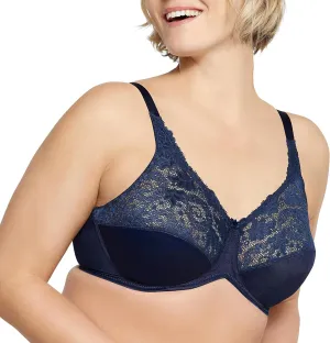 Bali Women's Lilyette Minimizer Underwire Lace Trim, Microfiber Full Coverage Bra