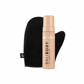 Bali Body Dark Self-Tanning Mousse   Mitt Bundle | Natural Looking Perfect Bronzed Shade | Streak-Free Green Based Tinted Self-Tanner   Reusable Stain-Free Tan Applicator | Vegan, Cruelty Free