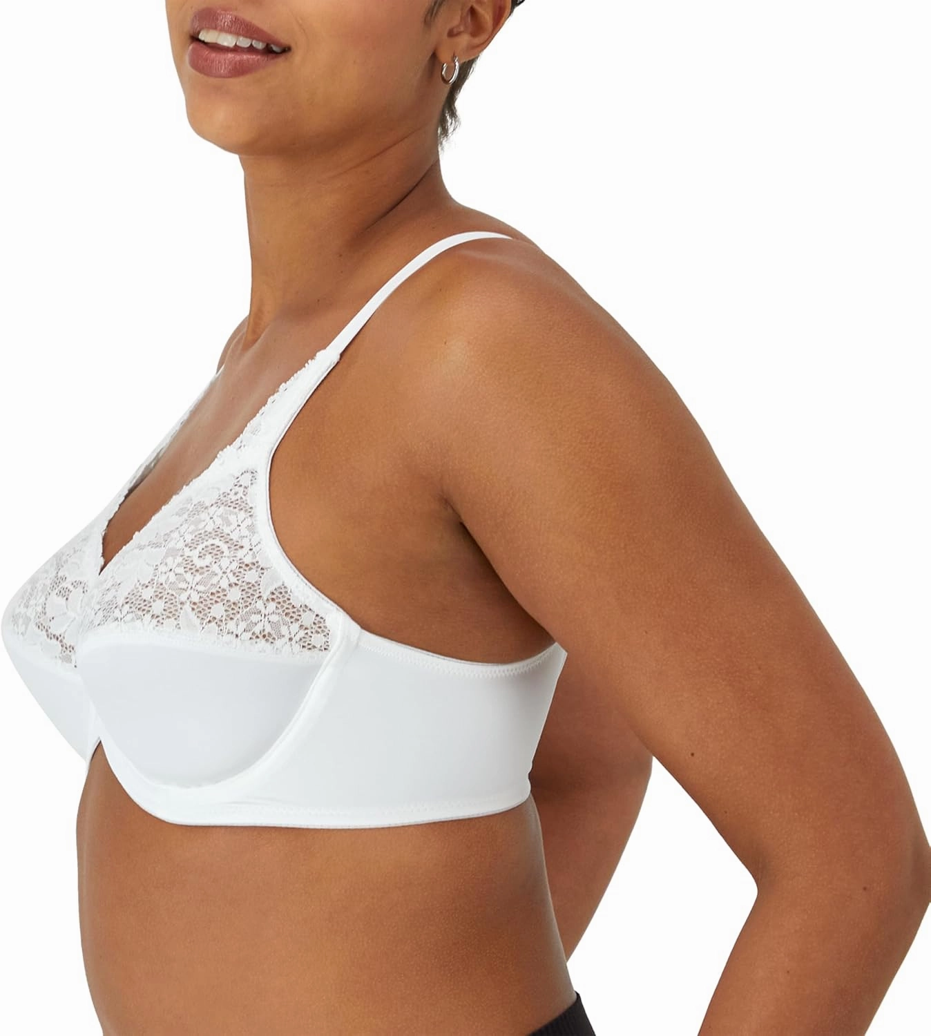 Bali Women's Lilyette Minimizer Underwire Lace Trim, Microfiber Full Coverage Bra