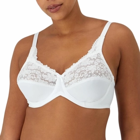 Bali Women's Lilyette Minimizer Underwire Lace Trim, Microfiber Full Coverage Bra