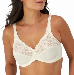 Bali Women's Lilyette Minimizer Underwire Lace Trim, Microfiber Full Coverage Bra