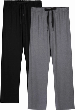 BAMBOO COOL Mens Pajama Pants Sleep Lounge Bottoms Soft Comfy Long Pj Pant Sleepwear with Pockets 2 Pack