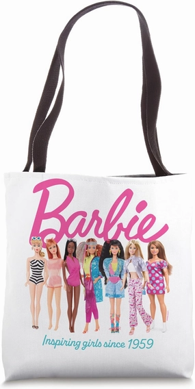 Barbie - Inspiring Girls Since 1959 Doll Lineup Tote Bag
