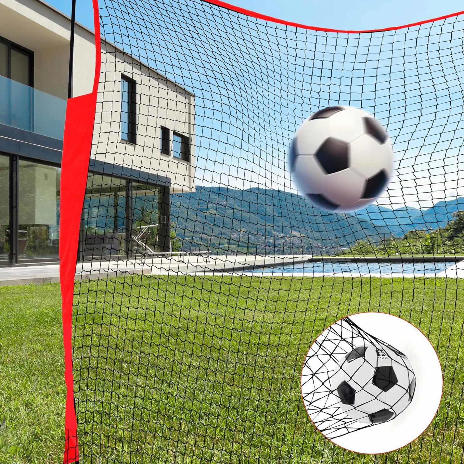 Barricade Backstop Net, Sturdy Sports Netting for Backyard Barrier, Soccer Backstop Net, Volleyball Backstop Net, Easy Quick Setup & Portable Design