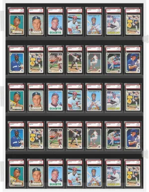 Baseball Card Display Case - 35 PSA Graded Sports Card Display Frame Lockable, Pokemon Card Display for Basketball & Hockey, Trading Card, Fully Acrylic
