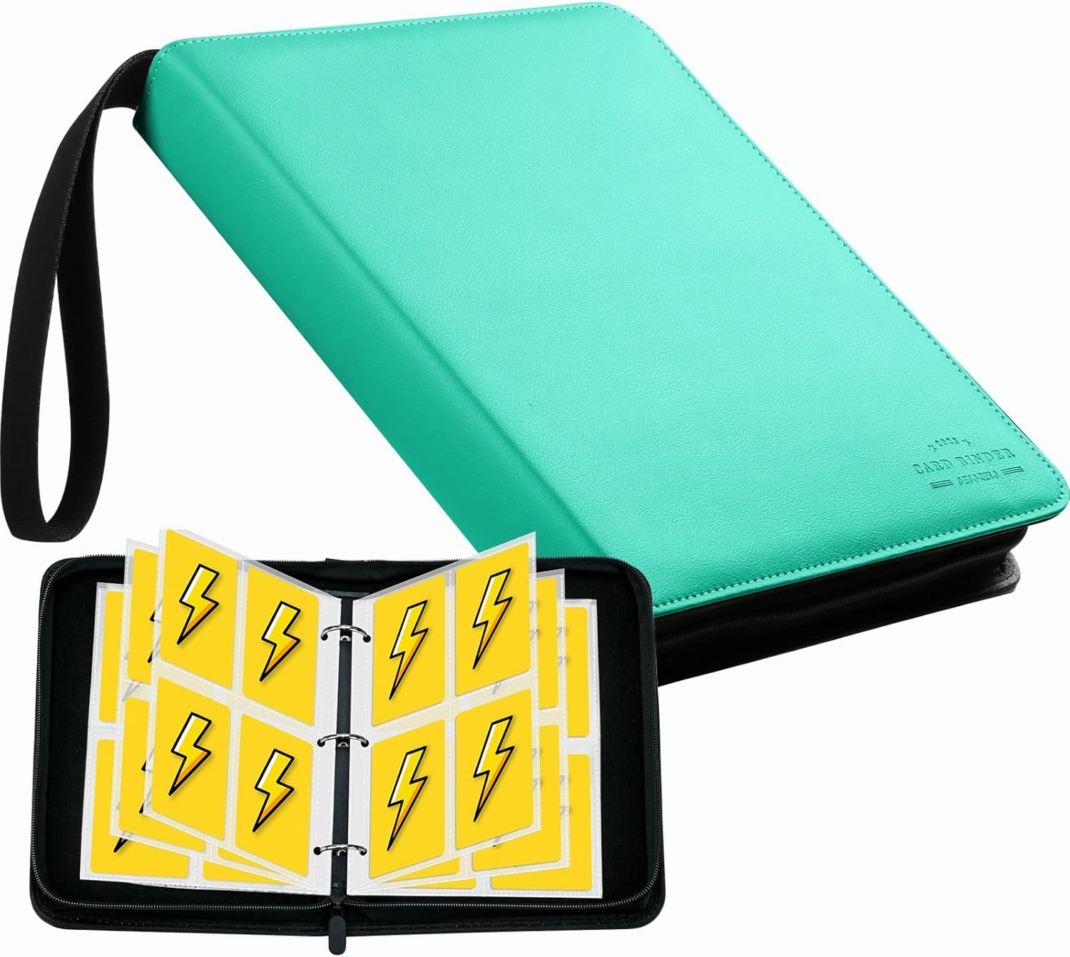 Baseball Card Binder with Sleeves, Sports Card Binder Collectible Trading Card Albums Fits Cards with 50 Removable Sleeves (Green, 400 Pockets)