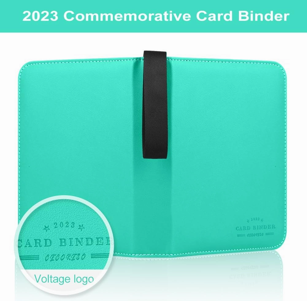 Baseball Card Binder with Sleeves, Sports Card Binder Collectible Trading Card Albums Fits Cards with 50 Removable Sleeves (Green, 400 Pockets)