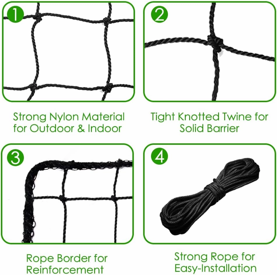 Baseball Softball Backstop Nets, Heavy Duty Sports Netting Barrier #18 Baseball Netting 10'x10'/10'x20'/15'x15'…