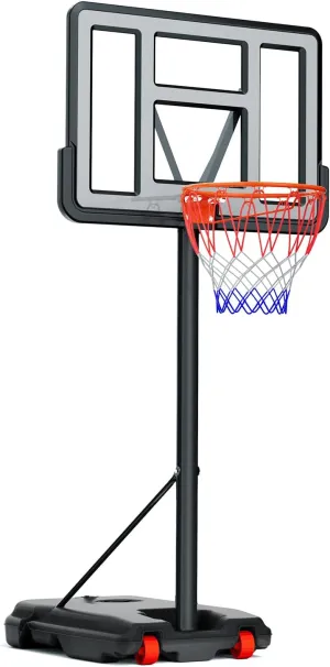 Basketball Hoop Outdoor 8.5/10ft Adjustable, Portable Basketball Goal System for Kids/Teens/Adults in Backyard/Indoor/Driveway, with 33-44in Shatterproof Backboard