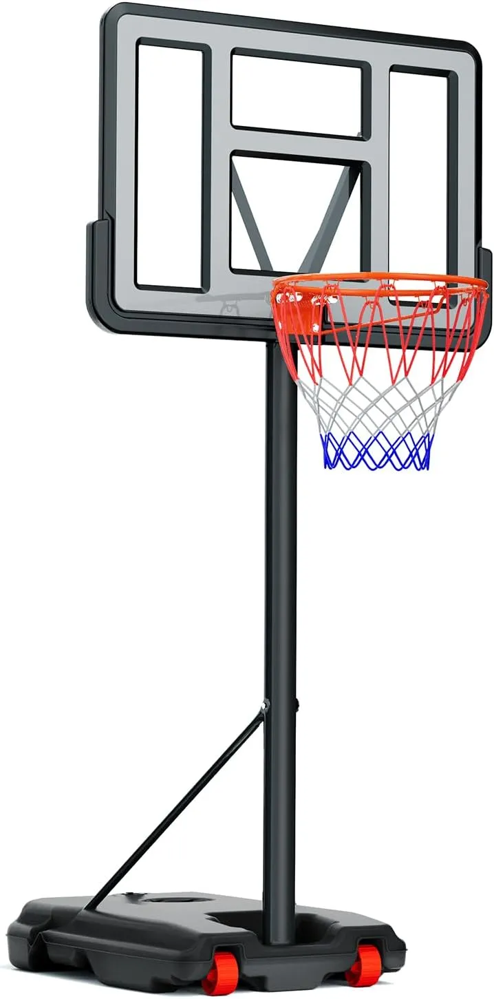 Basketball Hoop Outdoor 8.5/10ft Adjustable, Portable Basketball Goal System for Kids/Teens/Adults in Backyard/Indoor/Driveway, with 33-44in Shatterproof Backboard