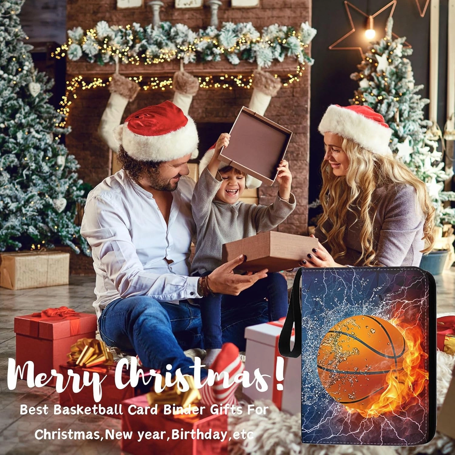 Basketball Card Binder 900 Pockets, Trading Card Binder Basketball Sports Card Holder with 50 Removable Sleeves, Double Sided Pocket Sport Card Collection PU Leather Collectible Trading Card Albums