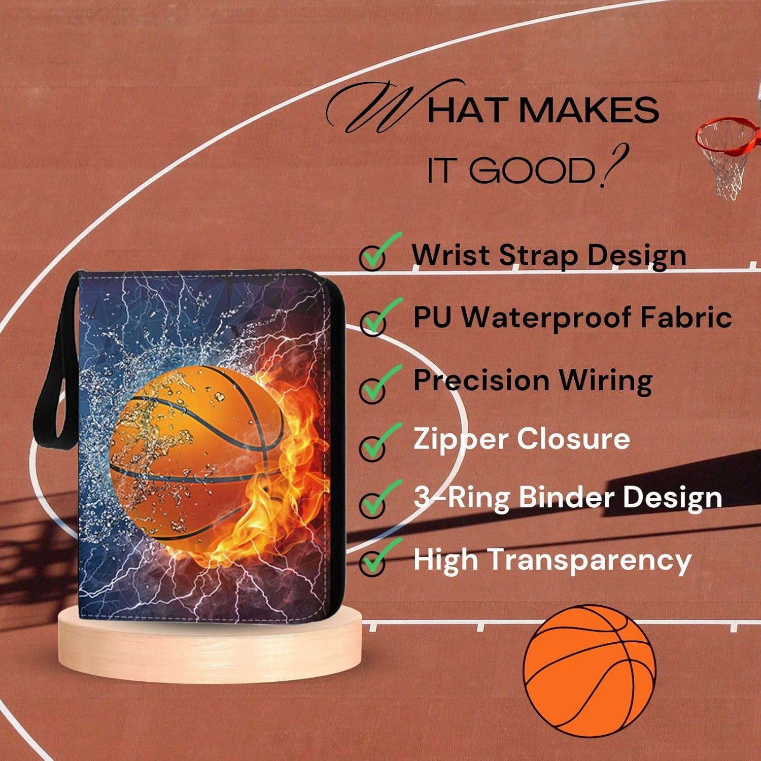 Basketball Card Binder 900 Pockets, Trading Card Binder Basketball Sports Card Holder with 50 Removable Sleeves, Double Sided Pocket Sport Card Collection PU Leather Collectible Trading Card Albums
