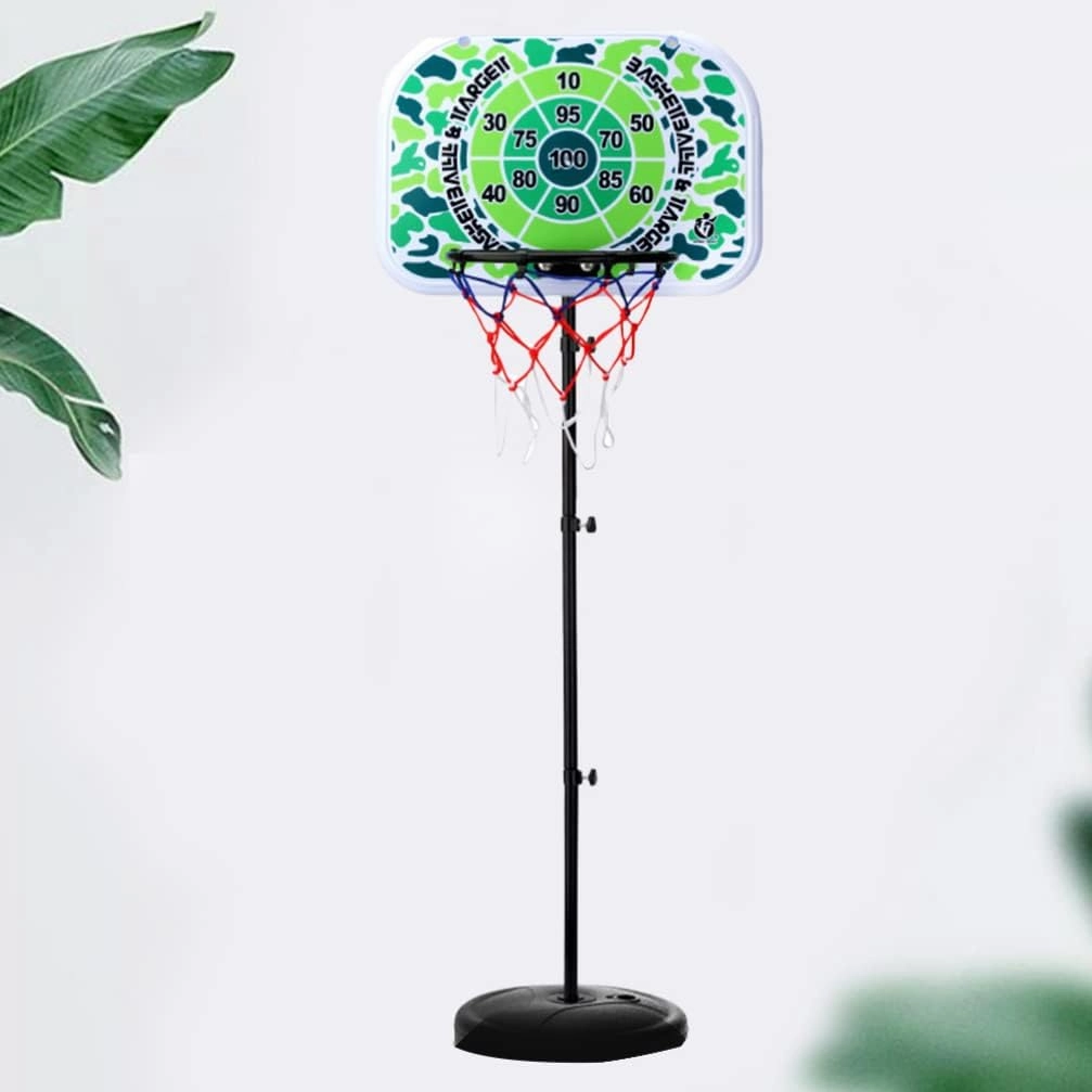 Basketball Hoop Portable Adjustable Basketball Hoop Backboard Pump Game Toy Basketball Toy for Boys Girls Indoor Outdoor 1. 2m
