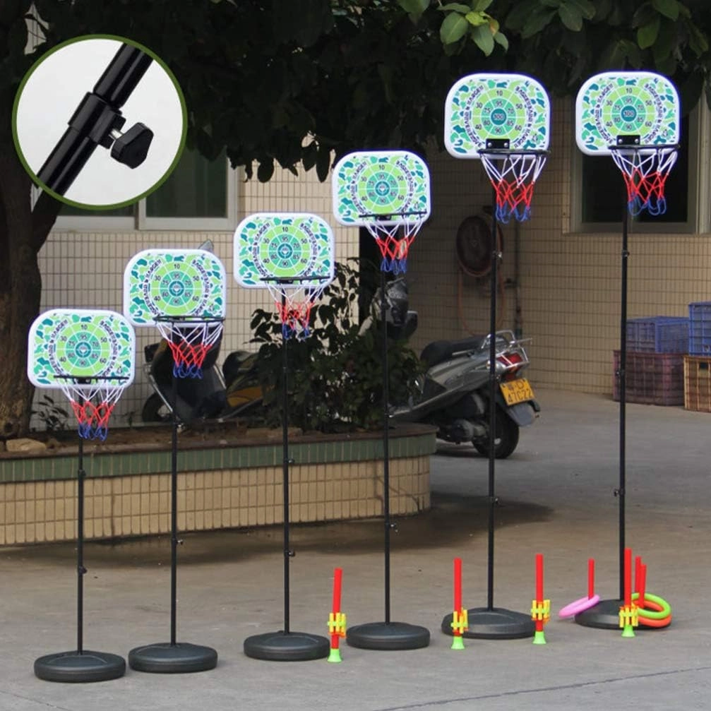 Basketball Hoop Portable Adjustable Basketball Hoop Backboard Pump Game Toy Basketball Toy for Boys Girls Indoor Outdoor 1. 2m