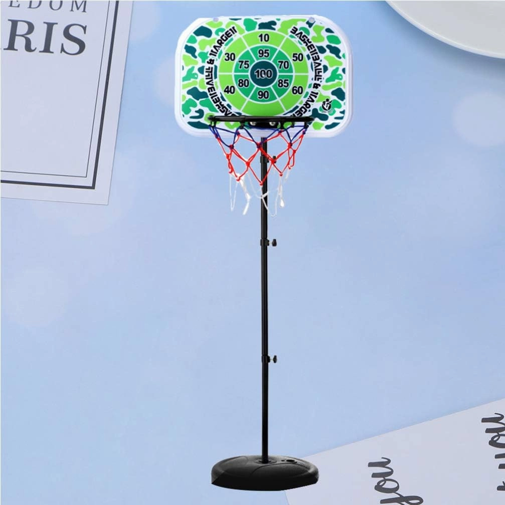Basketball Hoop Portable Adjustable Basketball Hoop Backboard Pump Game Toy Basketball Toy for Boys Girls Indoor Outdoor 1. 2m