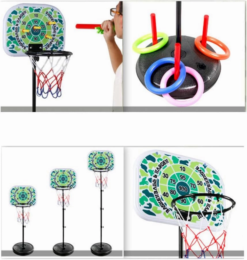 Basketball Hoop Portable Adjustable Basketball Hoop Backboard Pump Game Toy Basketball Toy for Boys Girls Indoor Outdoor 1. 2m