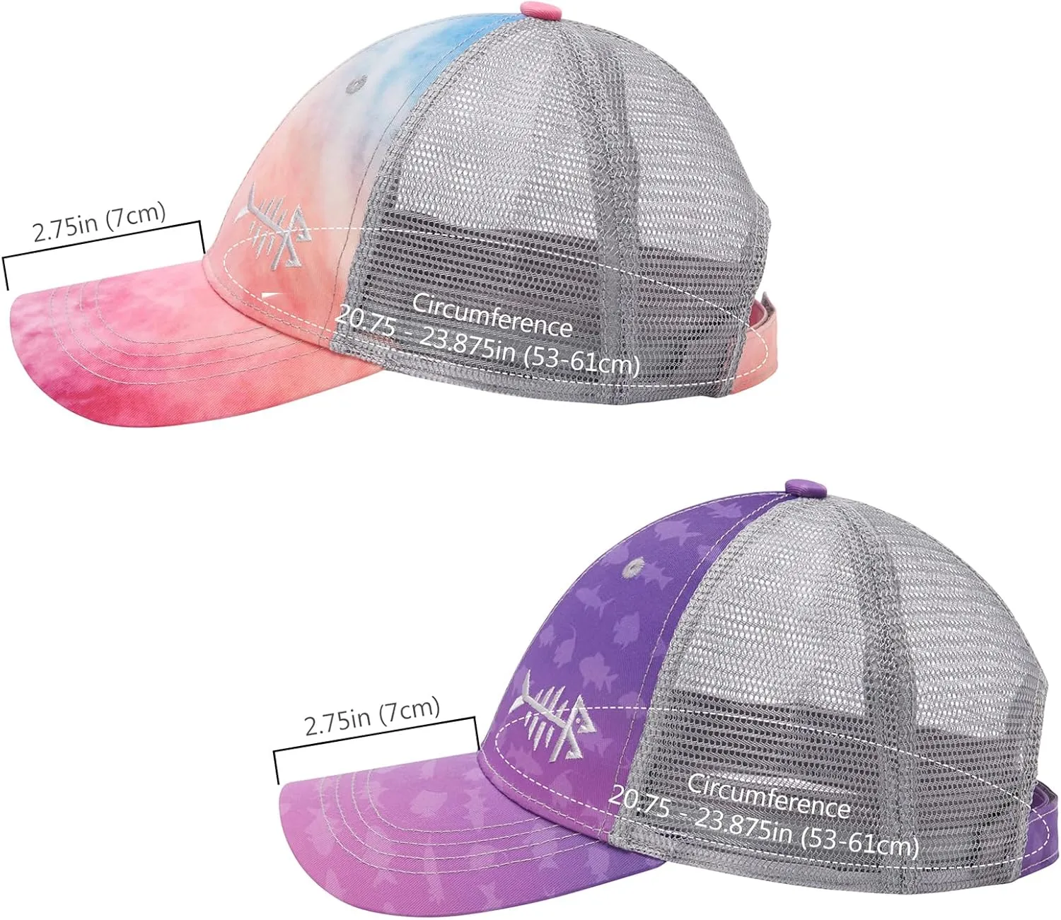 BASSDASH 2 Pack Altimate Fishing Hunting Hat Mesh Back for Men Women Adjustable Baseball Trucker Cap Camo Blaze Orange