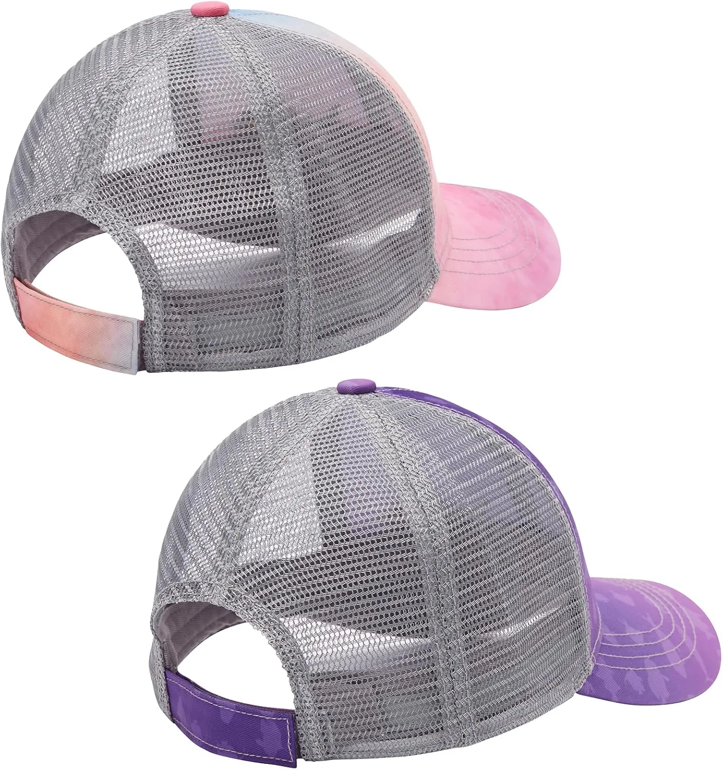 BASSDASH 2 Pack Altimate Fishing Hunting Hat Mesh Back for Men Women Adjustable Baseball Trucker Cap Camo Blaze Orange