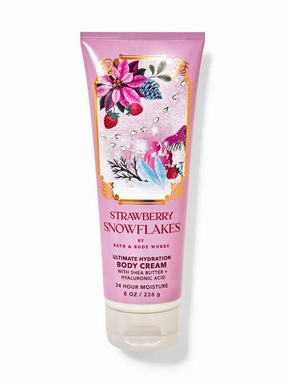 Bath & Body Works Ultimate Hydration Body Cream Gift Set For Women, 8 Fl Oz (Strawberry Snowflakes)