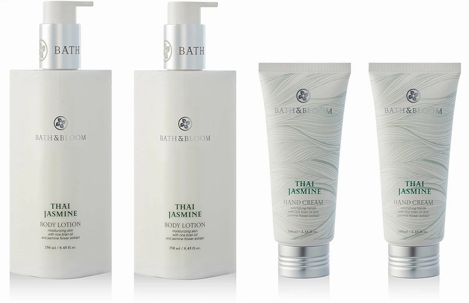 BATH and BLOOM Jasmine Body Lotion and Jasmine Hand Cream Set.