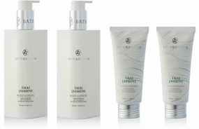 BATH and BLOOM Jasmine Body Lotion and Jasmine Hand Cream Set.