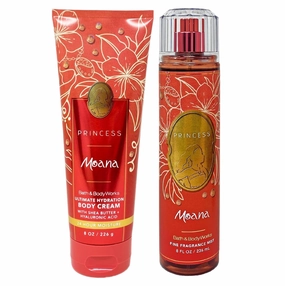 Bath and Body Work Limited Edition Princess Collection Moana Body Cream and Fragrance Mist Duo Set - Full Size