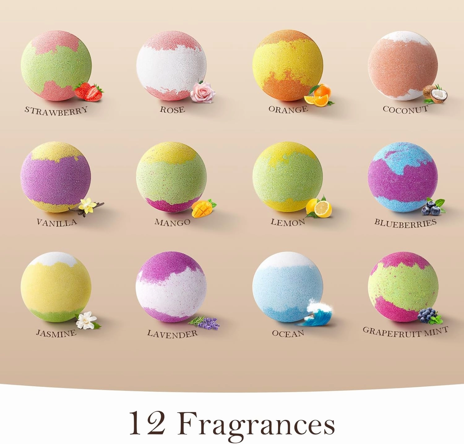 Bath Bombs for Women Gift Set, Briney 24 Organic Essential Oil Bath Bombs for Relaxing, Handmade SPA Bubble Bath Bombs, Birthday Mothers Day Gifts idea for Her/Him, Wife, Girlfriend