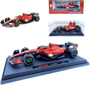 Bburago 1:18 SF23#55 New 2023 Model Car for Ferrari Team Alloy Racing Die Cast Car Sainz Signature 1/18 F1 SF23#55 Collection Gift