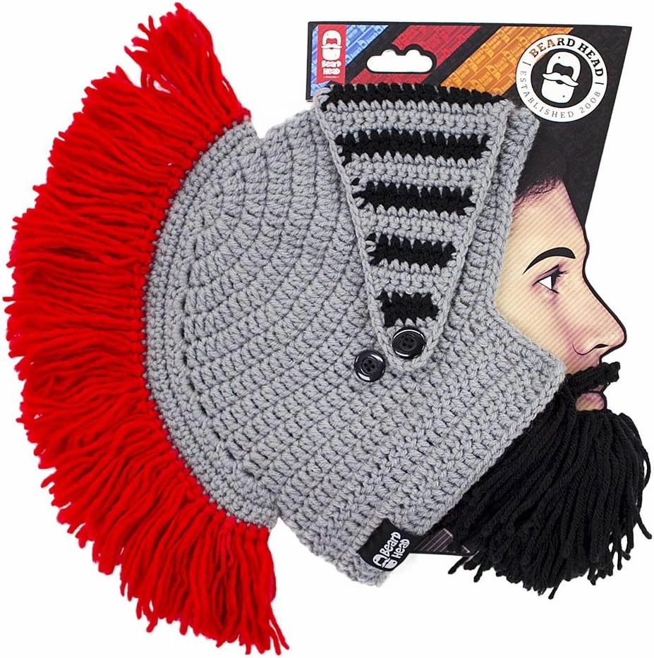 Beard Head Barbarian Knight - Original Handmade Knit Helmet and Removable Beard