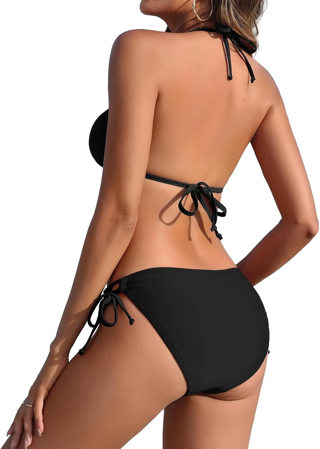 beautyin Women's Bikini Swimsuit Triangle String Halter Two Piece Bathing Suits